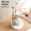 Toothbrush Holder Makeup Brush Storage Rack with Anti-Slip Base 360-Degree Rotatable Bathroom Toothbrush Storage Rack