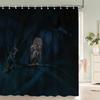 Night Forest Animal Owl Printed Shower Curtain Washable Curtain With Hook Bathroom Decorative Curtain 3D Shower Curtains 180*200