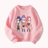 Demon Hunter Cute Anime Girl Trio Print Round Neck Sweatshirt Casual Loose Pullover for Women Teenagers