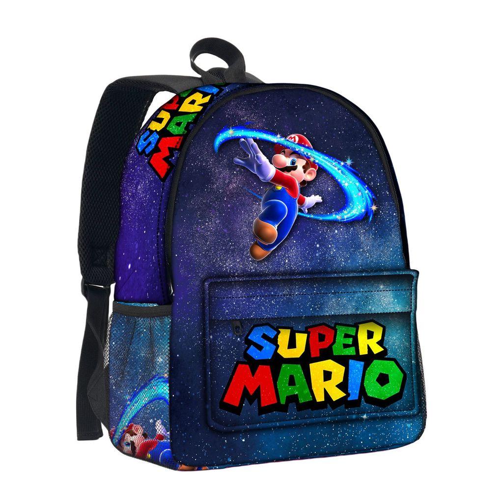 Super Mario Kreskówkowy Plecak z Wodoodpornego Materiału Do Szkoły i Codziennego Użytku