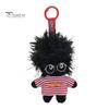 Keychain Doll Pendant, Mini Size Portable Soft Velvet Fabric Daily Wear Bag Charm Fried Hair Glasses Doll, Durable Accessory for Bags Keys Backpacks