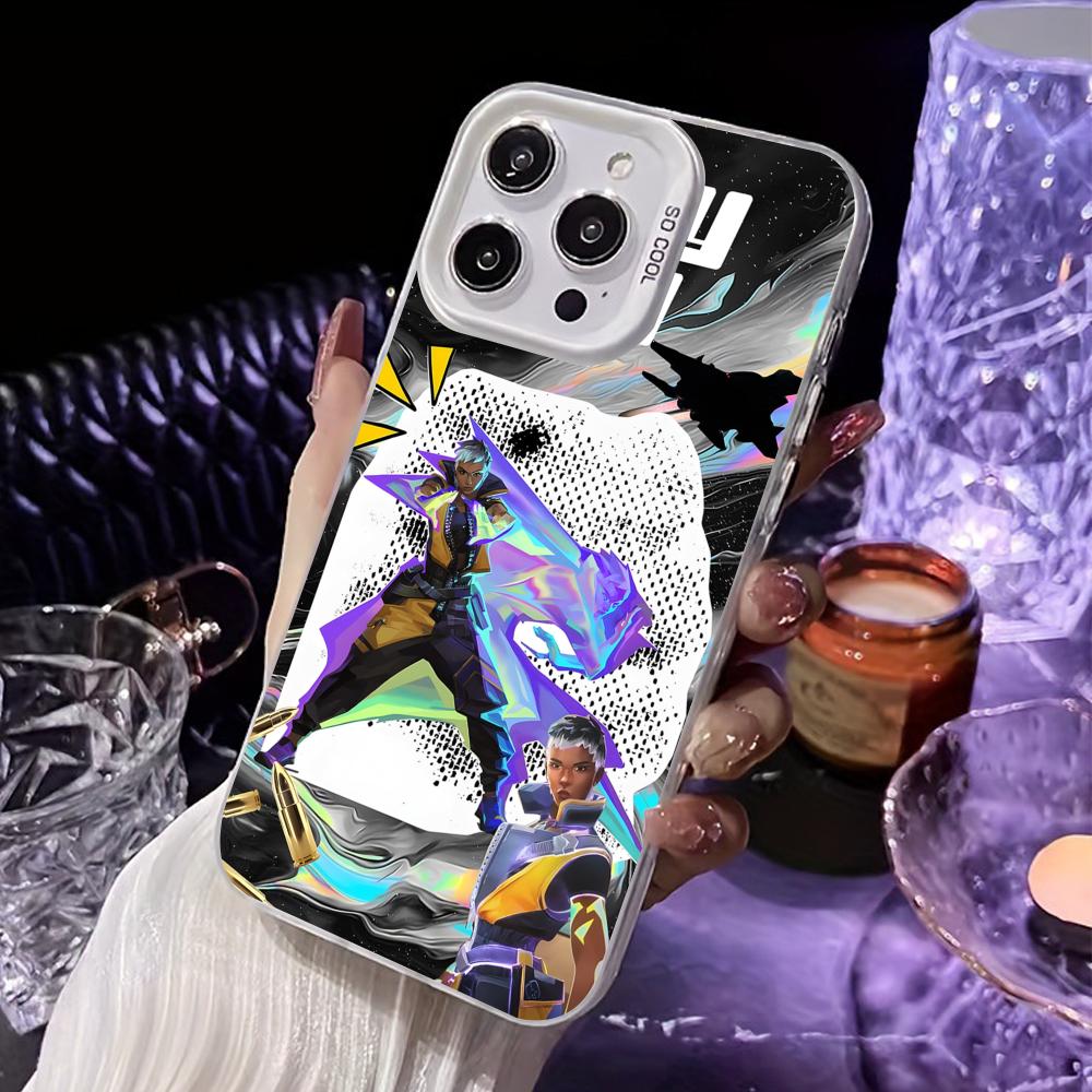 Valo Waylay Phone Case for iPhone 17 16 15 14 13 12 11 X XR XS Air Pro Max Plus White Colorful Silver Cover