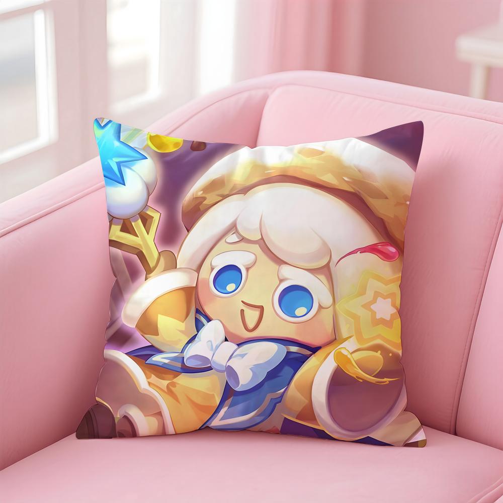 Fashion Cute C-Cookie Run Kingdom Icons Cushion Cover Pillow Case Soft Friendly Fabric & Concealed Zipper
