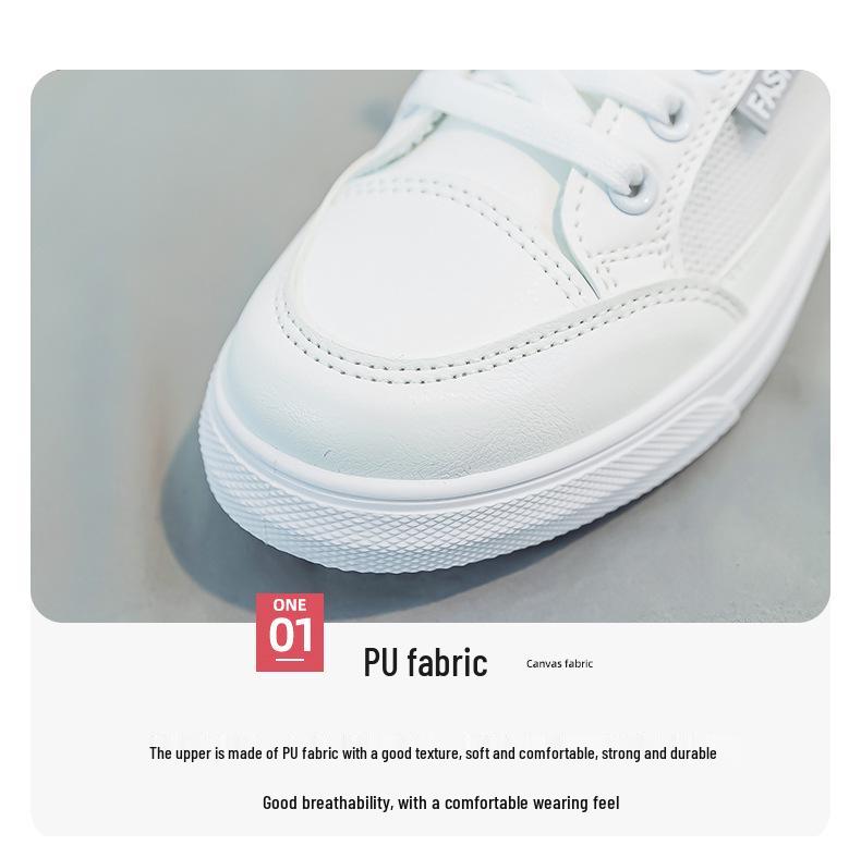 White Children's Canvas Shoes, Spring/Summer 2025: Trendy, Versatile, Breathable Mesh