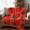 Watercolor Strawberry Soft Flannel Blanket Breathable Warm Throw for Office Car Sofa Kids Room Birthday Xmas Gift