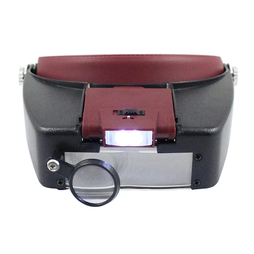 LED Light Magnifying Glasses 1.5x 3x 8.5x 10x Headband Magnifier Lightweight Adjustable Band Watch Repair Supplies