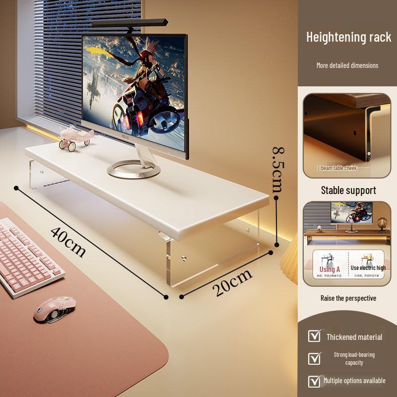 

Acrylic Desktop Monitor Riser Stand with Keyboard Tray