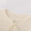 Sanpowa Women's Hollow Knit Long Sleeve Pullover