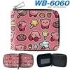 Kirby Short Wallet PU Leather Full Color Cartoon Pattern Zip Coin Purse Pink 1pcs