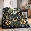 1pc Moonlit Butterfly Lightweight Flannel Blanket, Comfortable and Warm Blanket, for Office and Camping Sofa Bed, Livingroom149