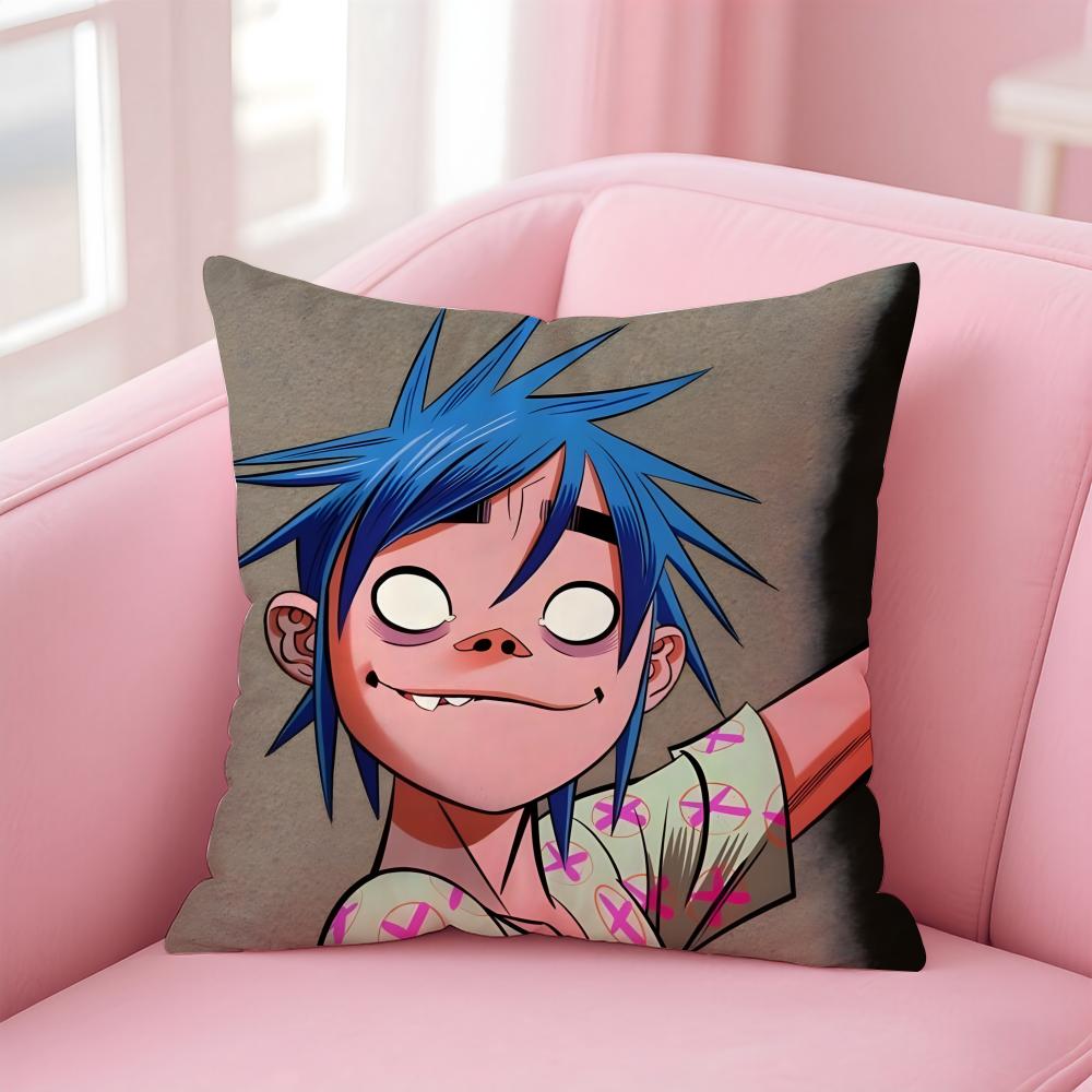 Classic Virtual British Band GGorillaz Cushion Cover Pillow Case Soft Skin Friendly Fabric Concealed Zipper