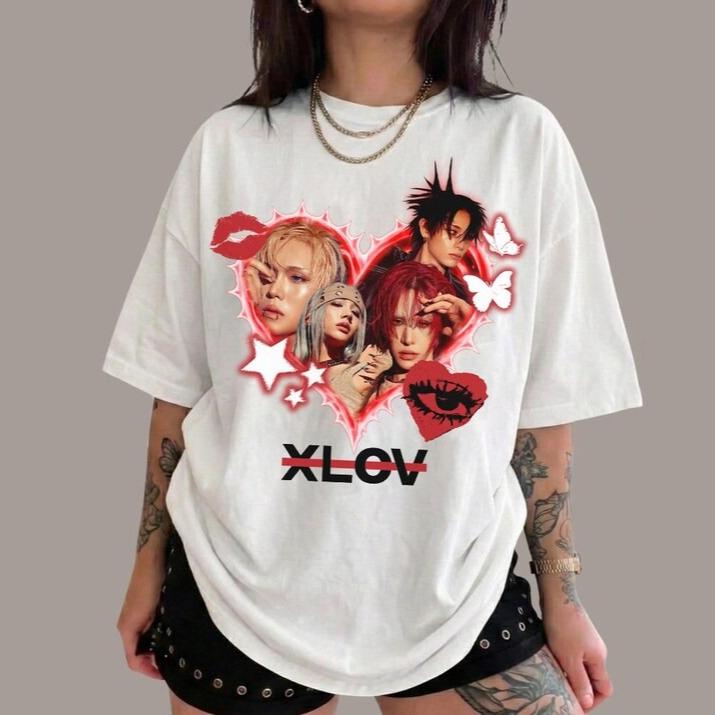 2026 Summer Fashion Trendy Tee Unisex Vintage Top XLOV Kpop T-shirt Xlov UXLXVE Album Shirt Xlov Rizz Shirt, Xlov LATAM Tour Shirt Xlov Merch 4XL