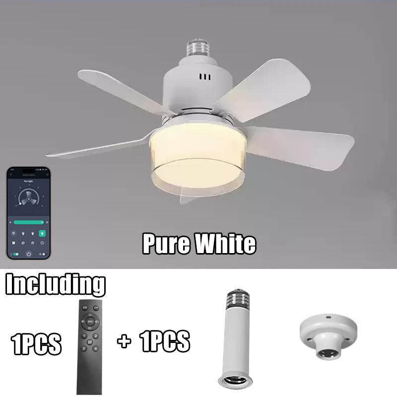 

Потолочные светильники-вентиляторы 2 в 1, 4 скорости, регулируемый вентилятор со светом, патрон E27, диммируемый для гостиной, спальни, кабинета, светодиодный декоративный свет чистый белый