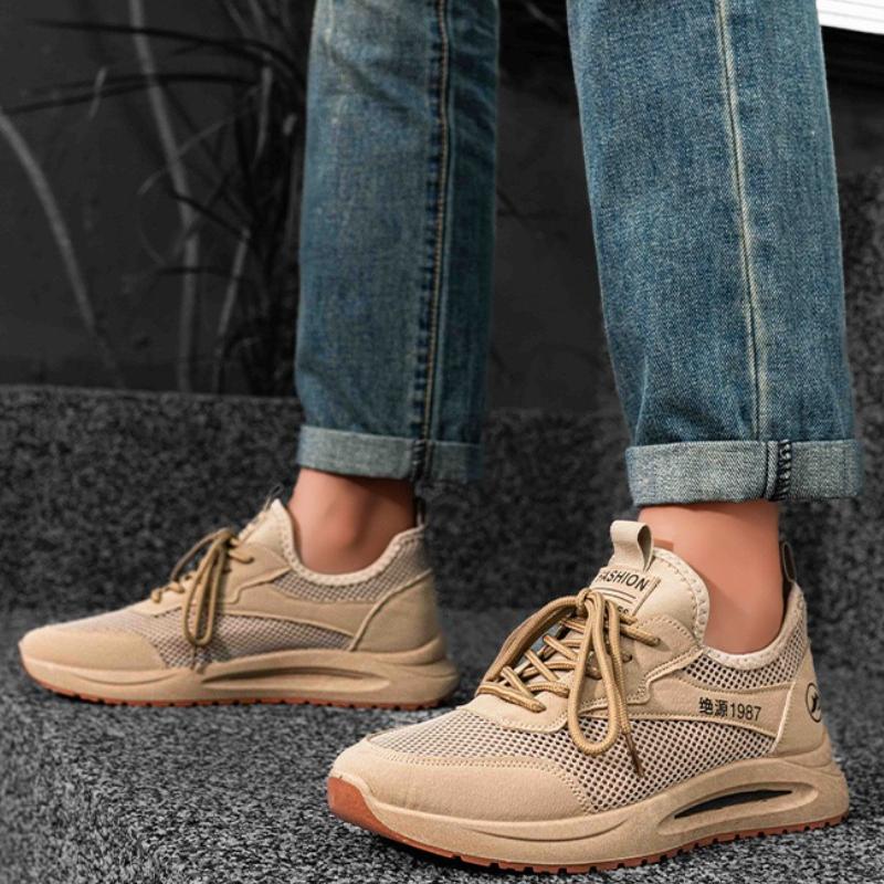 Men's Sneakers Summer Mesh Breathable Casual Shoes Trendy Lace-up Soft-soled Running Shoes for Men 2025 Luxury New Tennis Shoes