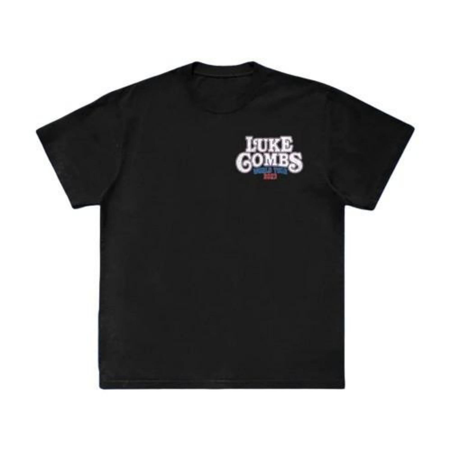 

Luke Combs Unisex Adult Tour Â´23 Skull Back Print T-Shirt S чёрный