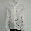 2026 Spring Elegant Long Sleeve Spliced Lace Blouse Women Sweet Print Ruffled Collar Tops White Shirt Loose Clothes 30642