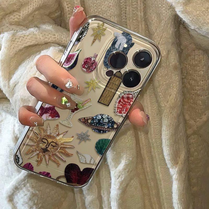 Colorful Stars And Moon Phone Case For IPhone 16 Pro Max 15 14 13 12 11 Shockproof Bumper Cover Case Funda 16E 15 14 13 Case