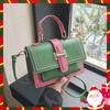 Fashion-Forward Color Blocking Stylish Square Flap With Spacious Compartments Versatile Daily Crossbody Shoulder Bag For Women