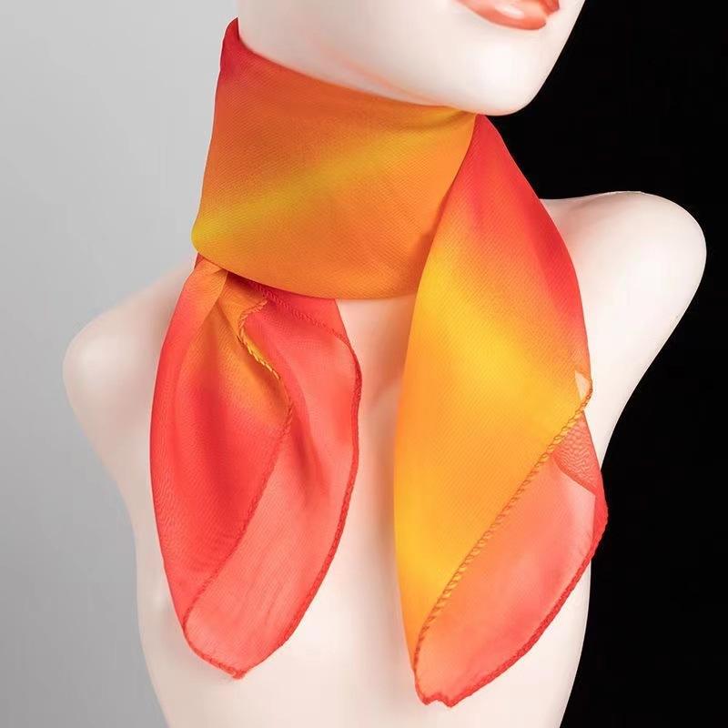 Spring and Autumn Women's Printed Square Scarf Printed Silk Scarf Square Scarf Sunscreen Scarf