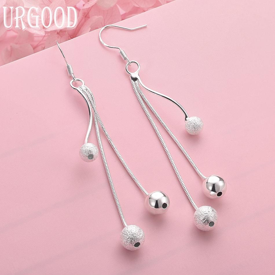 עגילי חרוזים מכסף סטרלינג 925 תכשיטי חתונה