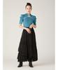 Lily Brown Chinese Detail Knit Top LWNT251172 Women's (Blue)