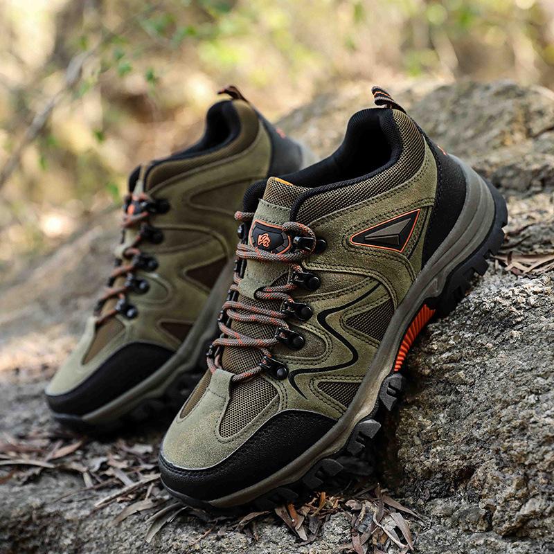Spring and Autumn new low-top lace-up hiking shoes men's outdoor shoes large-size off-road hiking shoes travel shoes
