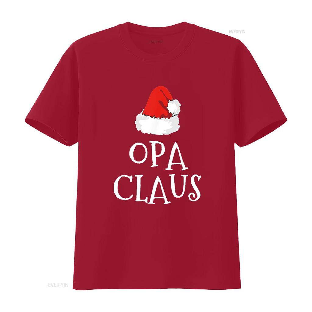 Mens Family Opa Claus Christmas Santa s Hat Matching Pajama T Shirt Black vintage Washed Stylish Soft Comfortable streetwear