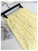 Women's High Waist Polka Dot Wide Leg Pants - Yellow