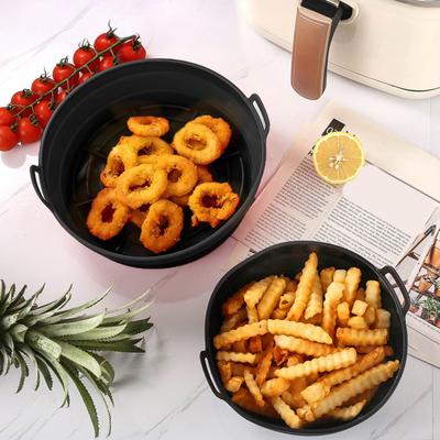 Silicone Air Fryer Liners Foldable Baking Tray Non-Stick Fried Chicken Silicone Basket High-Temperature Resistant Cake Cookie Maker