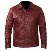 Maroon Stylish Men Real Lambskin Soft Leather Shirt Handmade Biker Casual Party