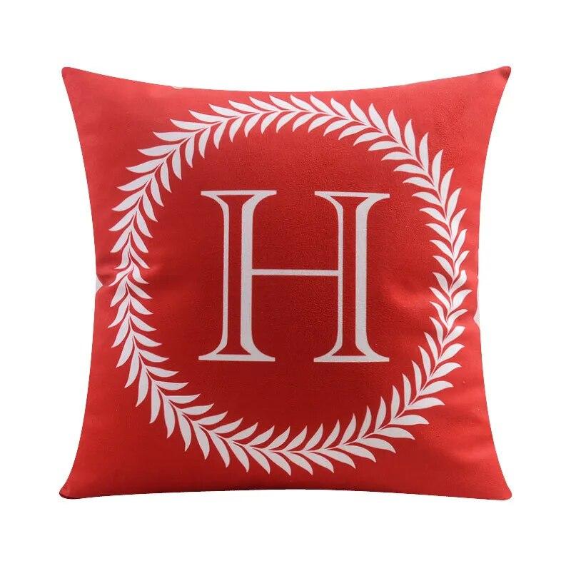 45*45CM 26 English Letters Plush Pillowcase Wedding Party Festival Decoration Sofa Office Seat Car Cushion Cover Home