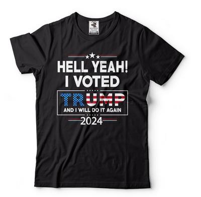 Tričko 'Hlasoval jsem pro Trumpa' Trump 2024 Volební tričko Dárek pro podporovatele Trumpa Republikánské tričko Unisex tričko