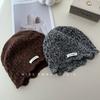 New Autumn and Winter 100% All-wool Crochet Knitted Hat, Women's Hollow Lace Niche Design Bag Head Wool Hat
