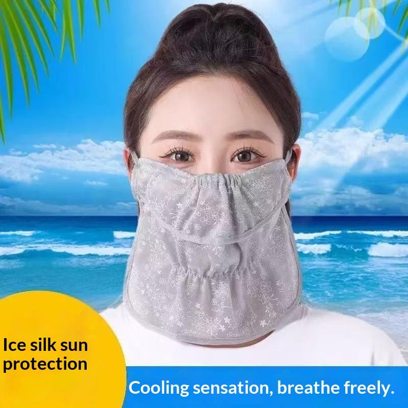 Anti-Uv Sunscreen Mask Breathable Ear Cord Face Cover Scarf Hanging Ear Dust-Proof Scarves Mask Summer Dust-Proof Veil