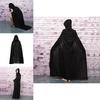 Halloween Cloak Cosplay Grim Reaper Vampire Witch Wizard Robe Party Adult Children Hooded Black Cloak Cape