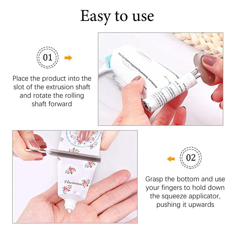 1Pcs Stainless Steel Toothpaste Squeezer Facial Cleanser Toothpaste Dispenser Squeezer Tube Tools Metal Bathroom Accessories