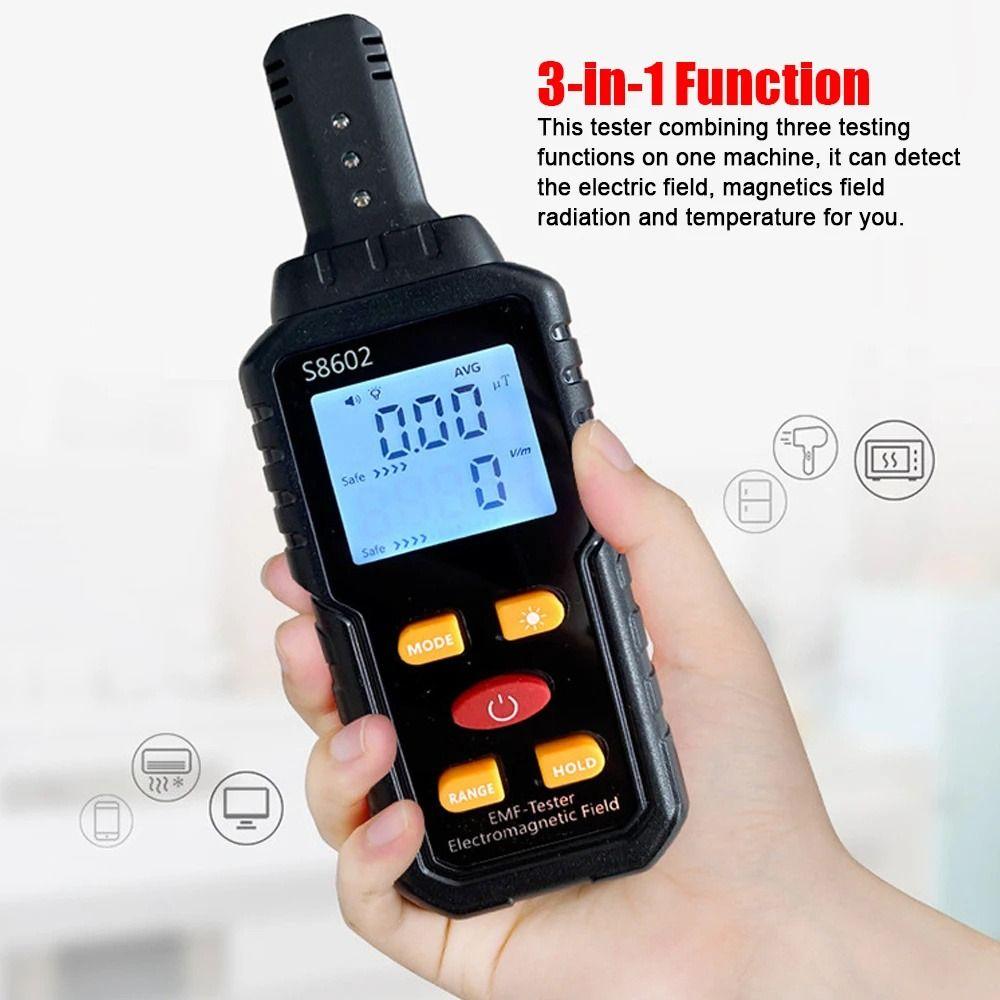3-in-1 Electromagnetic Radiation Tester High Precision EMF Meter Radia Frequency Meter  Household