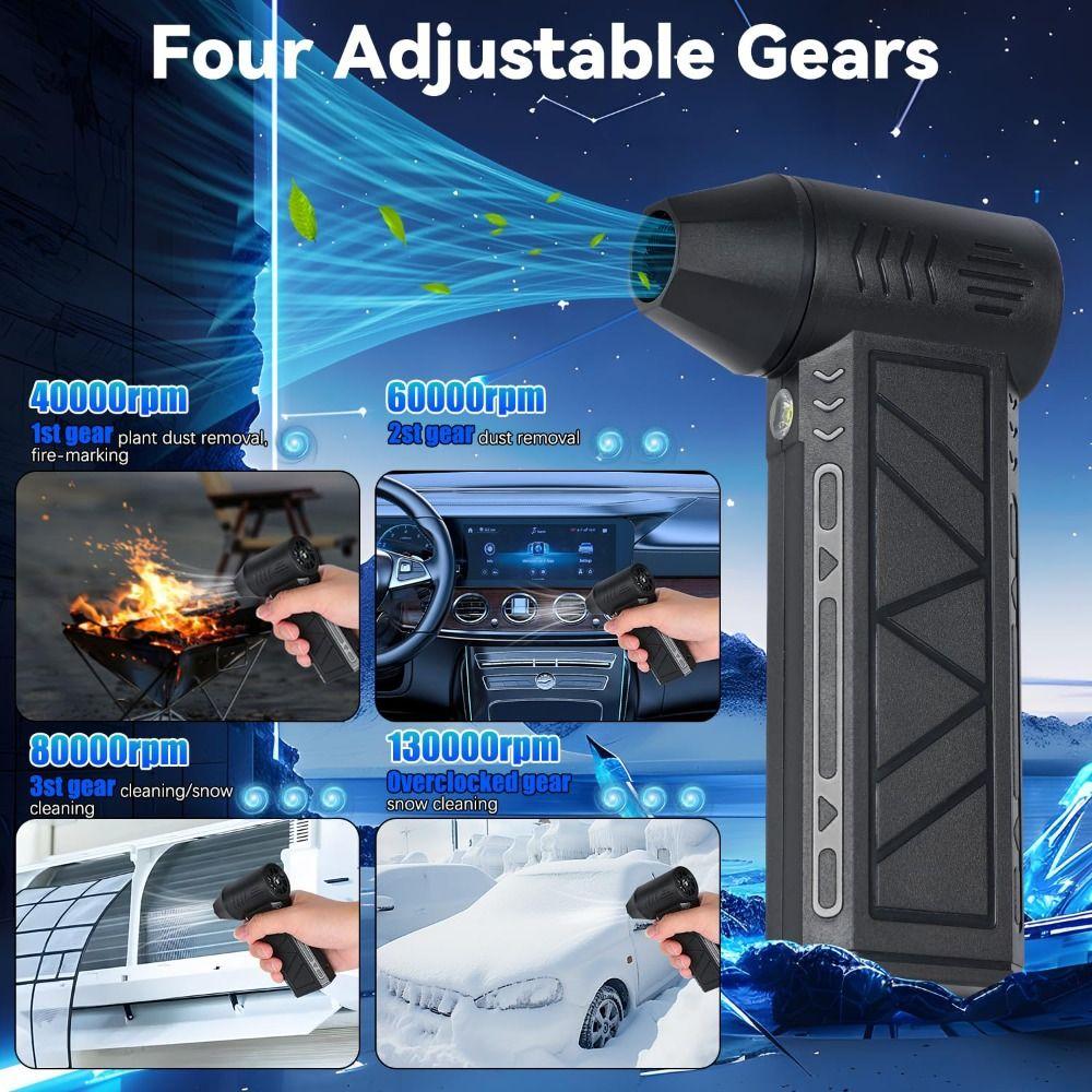 3 Gear Turbo Electric Air Duster Rechargeable Handheld Dust Blower Cleaning Turbo Fan  Keyboard