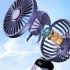 Usb El Tipi Mini Fan Katlanabilir Taşınabilir Boyundan Askılı Fanlar 5 Hızlı Usb Şarj Edilebilir Fan Telefon Standı ve Ekran ile