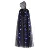 Vintage Overcoats Lace-up Vintage Hooded Cape Creative Gift LED Halloween Hooded Cloak