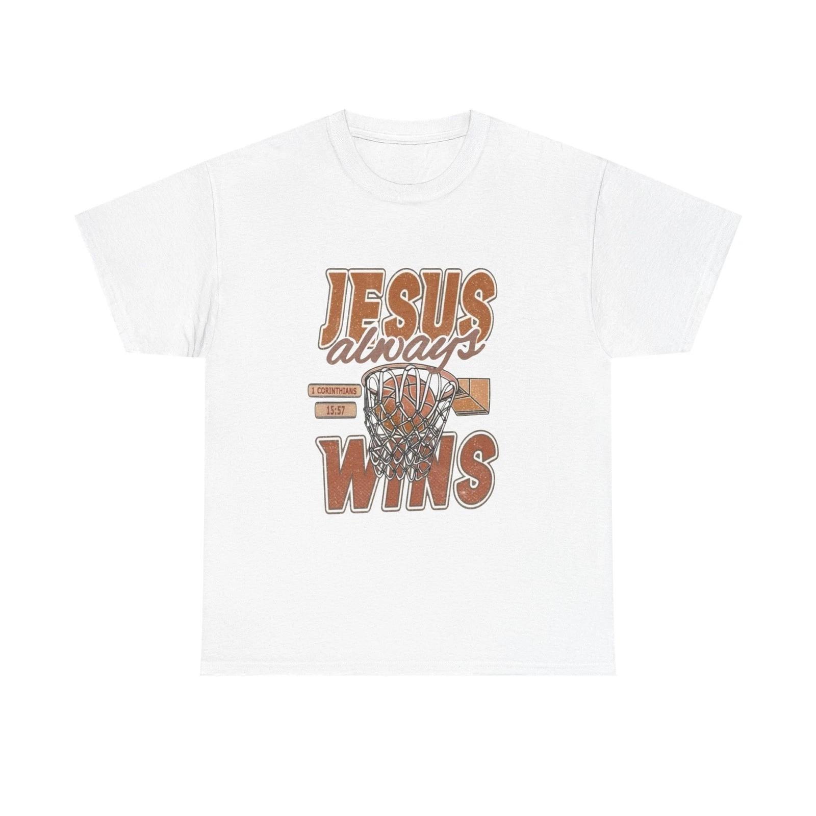 Jesus Always Wins Graphic T Shirt Unisex Heavy Cotton Tee 3XL