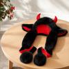Plush Reindeer Antler Hat Fluffy Texture Ear Protection Cap Soft Christmas Elk Hat  Winter