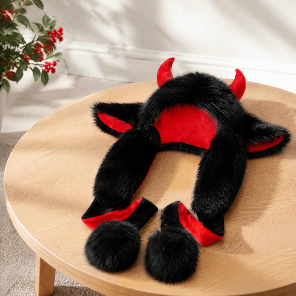 Plush Reindeer Antler Hat Fluffy Texture Ear Protection Cap Soft Christmas Elk Hat  Winter