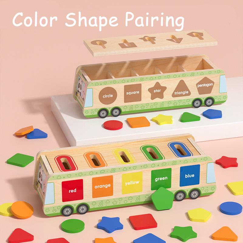 Zabawki sensoryczne Montessori dla dzieci Drewniane układanki Sortowanie kolorów Dopasowanie kształtów Gry planszowe Trening motoryki małej Puzzle Zabawka edukacyjna