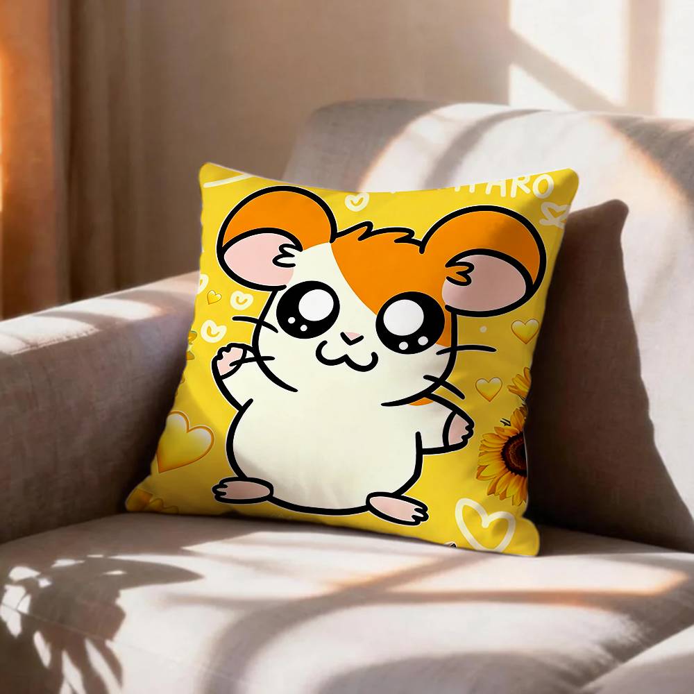 Japanese HHamster Cute   Pillow Case Pattern Printed Pillowcase For Living Room Sofa Cushion Cover
