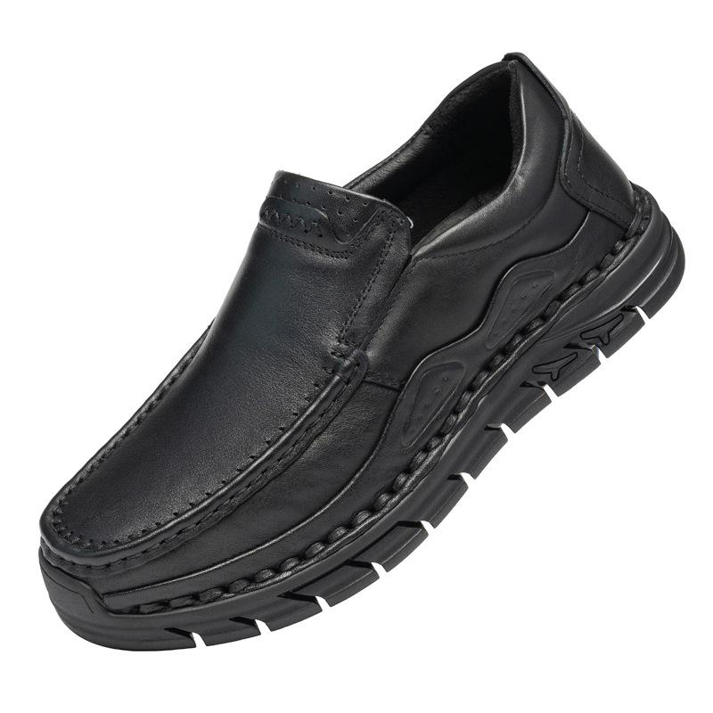 Wide Head Business Formal Suit Top Layer Cowhide Men's Casual Leather Shoes Soft Leather Thick Sole Leather Shoes Men's Shoes