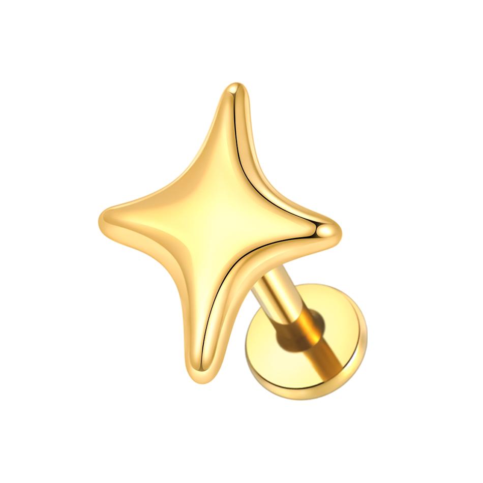 1Pc/5Pcs Titanium Star Ear Tragus Cartilage Helix Daith Piercing Lip Stud Earrings for Women Internal Thread Body Piercing 16G