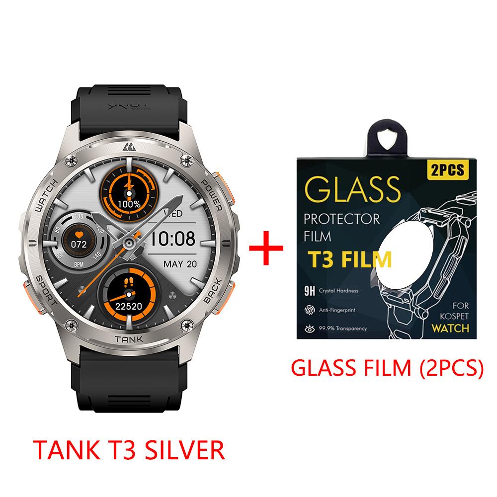 Original KOSPET TANK T3 Smart Watch For Men Military Smartwatch Women Digital Fitness Watches  AI Voice AOD Bluetooth