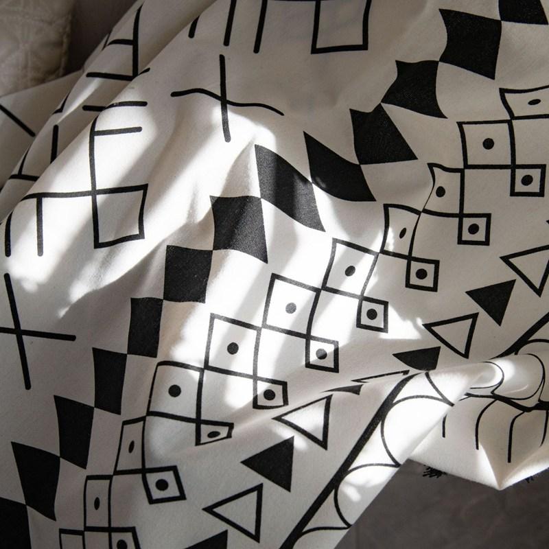 Cotton Linen Geometry Printing Window Curtains Bohemian Style Deco Tassel Drapes Living Room Bedroom Kitchen Valance