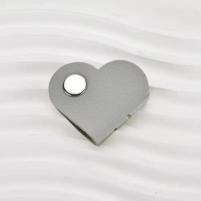 Heart Leather Cable Winder Earphone Accessories Cord Organizer Charger Cable Protector Clips Cord Holder Cable Management